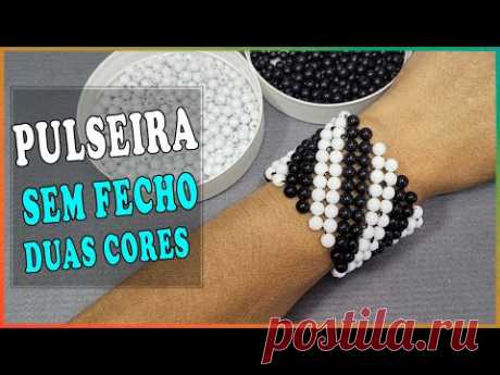 Pulseira sem fecho com duas cores