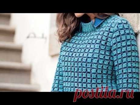 Pullover crochet pattern - Узор крючком для пуловера