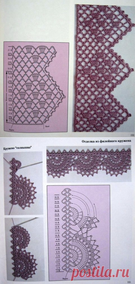 Очень красивая кайма крючком + схемы