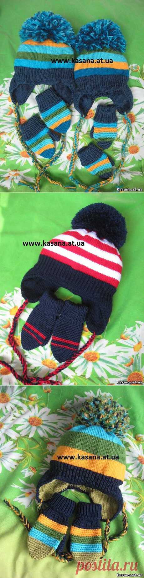 №93 Детский зимний набор в полоску - Наборы для детей-шапки,шарфы,рукавички &amp;lt;!--if()--&amp;gt;- &amp;lt;!--endif--&amp;gt; - Вязяные вещи - Вязаные вещи на заказ