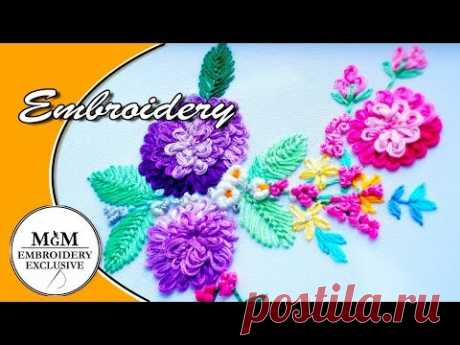 Embroidery  Rosette Chain Stitch | Фестонный тамбурный стежок