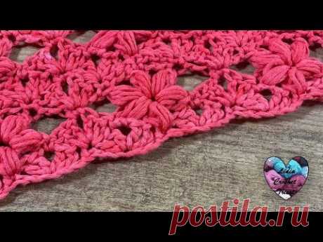 Point Fleurs Puff 3D Ajouré Crochet "Lidia Crochet Tricot"
