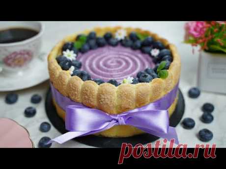 Мерная чашка / Рецепт торта Шарлотта с черникой / Чизкейк с черникой / Blueberry Cake