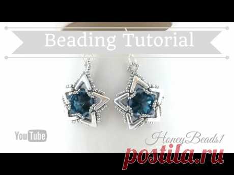 Ava Maria Star Earrings Beading Tutorial by HoneyBeads1