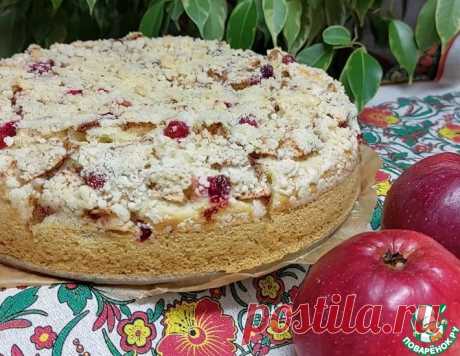 Яблочно-клюквенный пирог с песочной крошкой – кулинарный рецепт