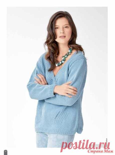 Голубой пуловер - Вязание - Страна Мам