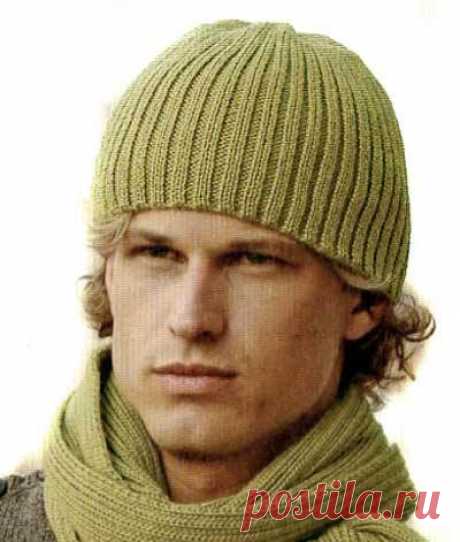 Схема вязания мужской шапки спицами — Подарок Любимому | Вязание Шапок - Модные и Новые Модели