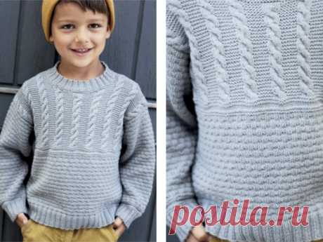 Вязание детского свитера для мальчика спицами