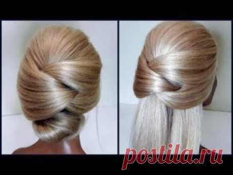 Пучок.Легкий вариант для создания самой себе Вечерней Прически.Easy evening hairstyle for yourself