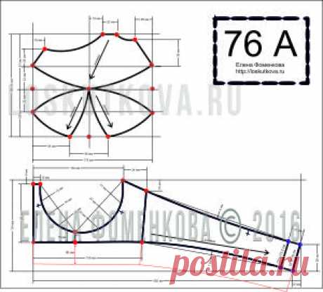 Как сделать выкройку бюстгальтера с косточками на размер 97 B-C-D. Плюс персональная выкройка для 76-А.
