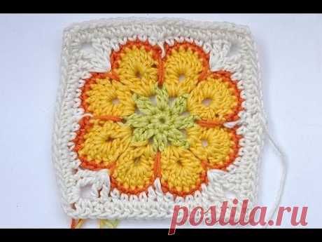 How to Crochet * Granny Square "Somalia" * African Flower * Paperweight