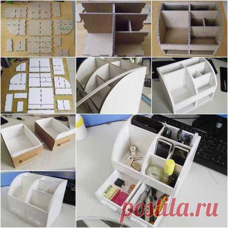 Making A Cardboard Desktop Organizer Pictures, Photos, and Images for Facebook, Tumblr, Pinterest, and Twitter