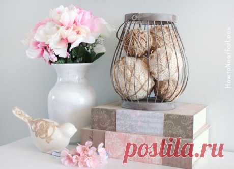 Burlap and Twine Wrapped Foam Balls - How to Nest for Less™