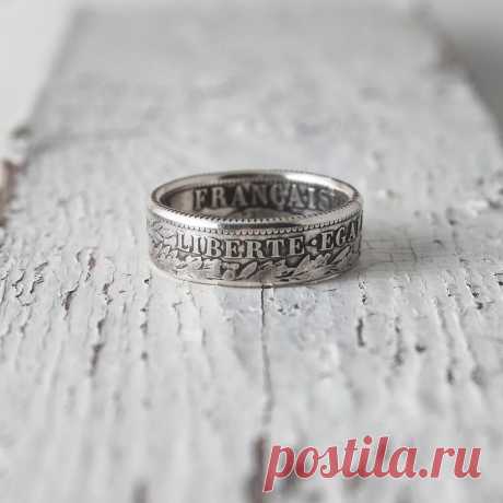Купить серебряное кольцо из монеты франк 1871-1895 года от Другие Кольца | Mellroot