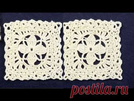 Квадрат крючком в старинном стиле. Vintage style crochet square