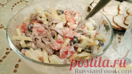 Рецепт: Салат с говяжьим языком на RussianFood.com