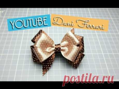 COMO FAZER LAÇO DUPLO DE FITA DE CETIM - TUTORIAL PASSO A PASSO - RIBBON BOW HAIR - Dani Ferrari