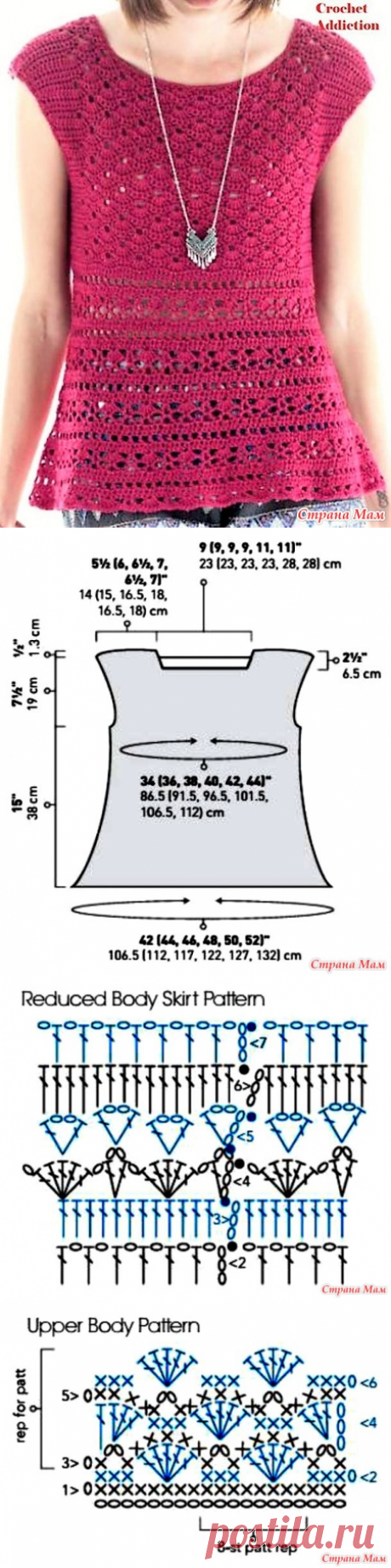 Ажурная туника крючком. - ВЯЗАНАЯ МОДА+ ДЛЯ НЕМОДЕЛЬНЫХ ДАМ - Страна Мам