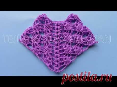 muestra a crochet para tejer poncho calado