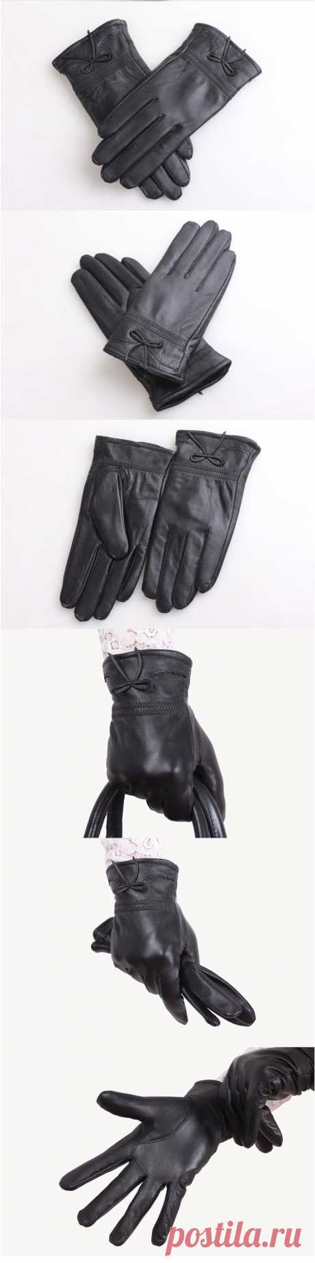 Aliexpress.com : Buy Women's Leather Gloves Genuine Leather bowknot Design Fashion Gloves Black Gloves For Women from Reliable gloves cashmere suppliers on The perfect pair | Alibaba Group