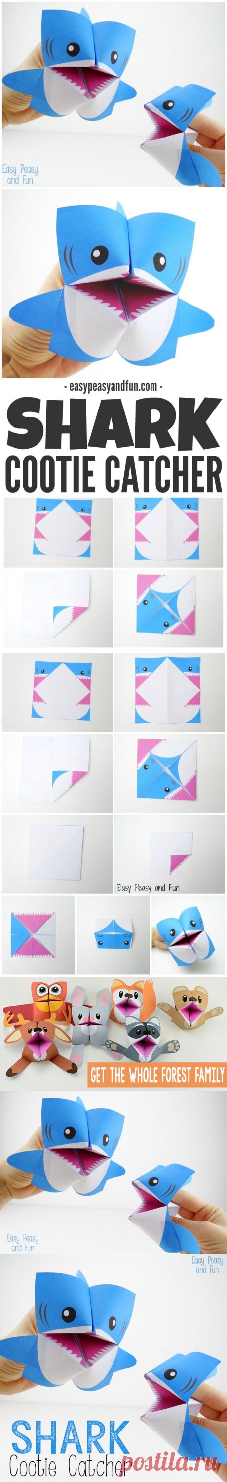 Shark Cootie Catcher - Origami for Kids - Easy Peasy and Fun