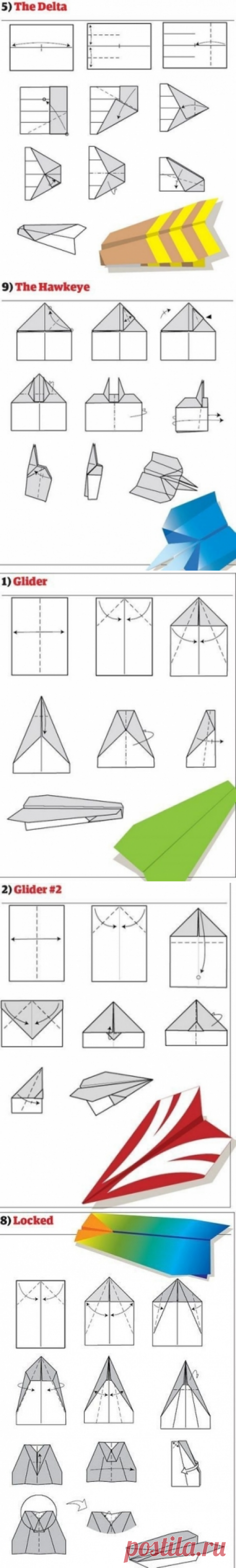 10 способов сделать бумажный самолетик! - Поделки с детьми | Деткиподелки