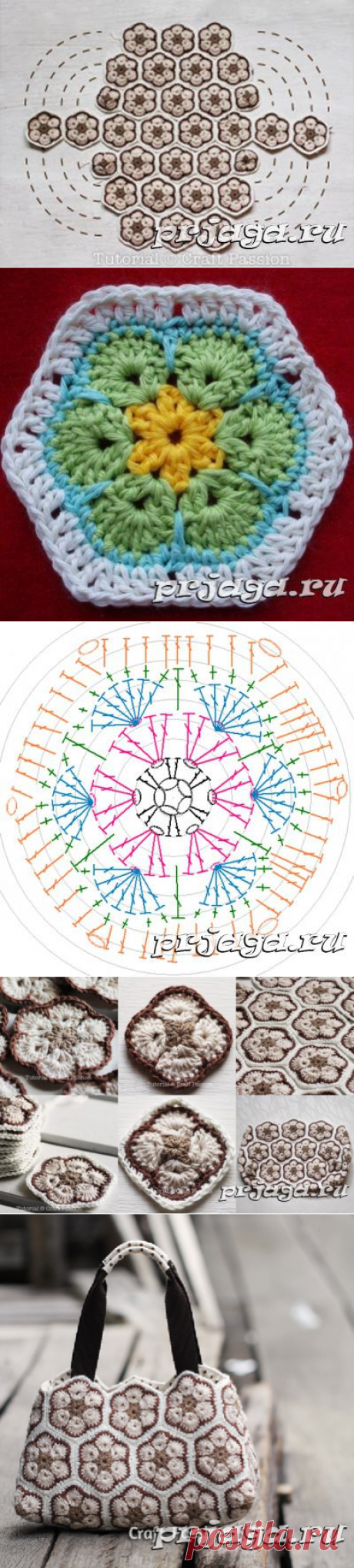 Сумка крючком из мотивов