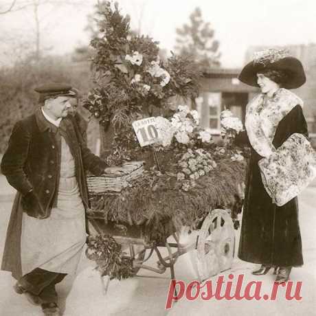 Модница у флориста. 1910 год