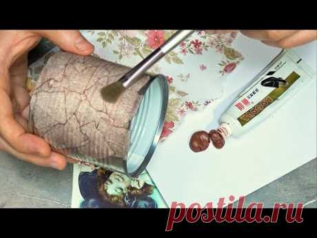 Tin can + shoe cream = the most VINTAGE result! tin can crafts, tin can recycling