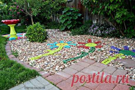 Recycled Bricks From an Old Fireplace Turned Into Colorful Yard Art! | Hometalk