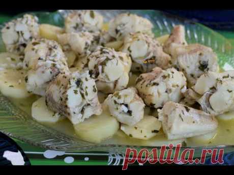 Oslić na bijelo recept Hake Fish with potatoes easy recipe - Sašina kuhinja