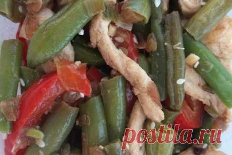 Теплый салат с курицей и стручковой фасолью рецепт – китайская кухня: основные блюда. «Еда»