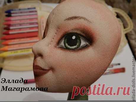 Роспись и тонировка лица текстильной куклы. - Ярмарка Мастеров - ручная работа, handmade