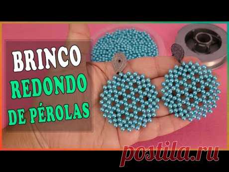 Aprenda a fazer Brinco Redondo com pérolas