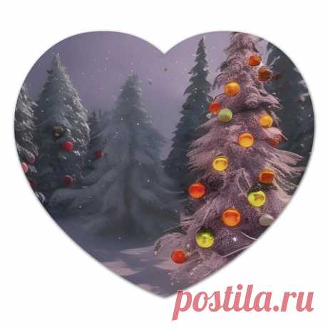 Коврик для мышки (сердце) Зимний новогодний лес #4635778 в Москве, цена 400 руб.: купить коврик для мышки с принтом от Anstey в интернет-магазине