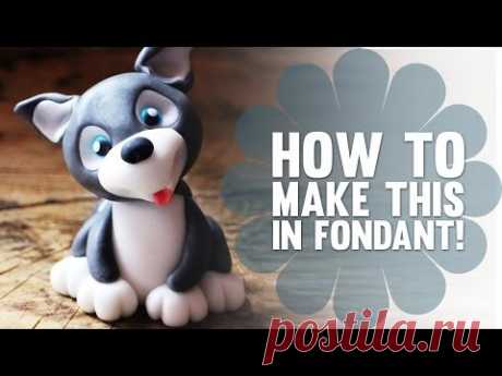 How to Make a Cute Fondant Husky Puppy Dog - Cake Decorating Tutorial