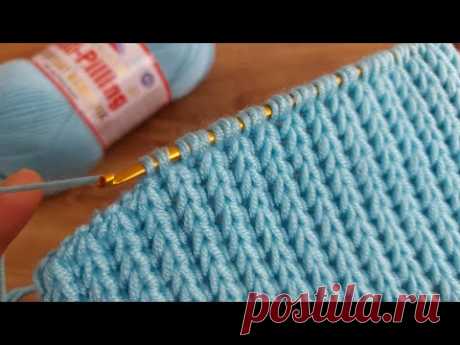 Easy Knitting Tunisian Baby Blanket - Tunus işi Çok Kolay Battaniye Yelek Örgü Modeli..