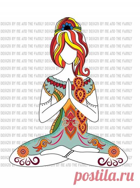 Yoga Girl Ornament Meditation Pose Stock Vector (royalty Free) 1851813820