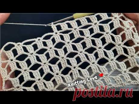 Super Easy Beautiful Net Crochet Pattern Knitting Online Tutorial for beginners Tığ işi örgü Motif
