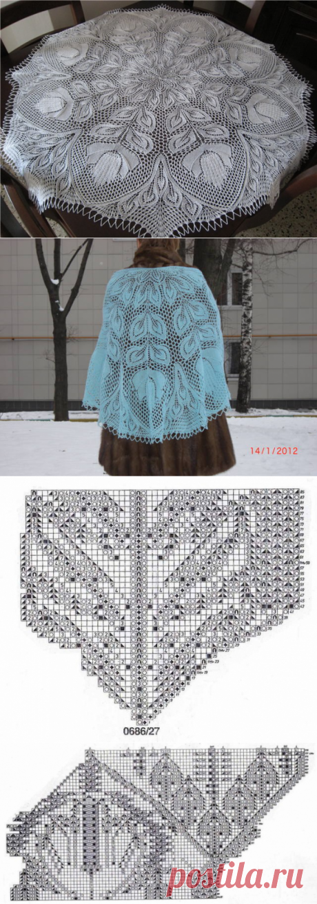 Скатерть и шаль "Лира" от Герберт Ниблинг | Вязание для женщин спицами. Схемы вязания спицами