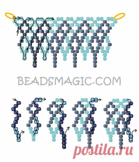 Free pattern for beaded necklace Shade of Grey | Beads Magic