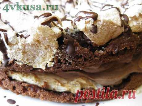 Шоколадный торт с меренгой и маскарпоновым кремом | 4vkusa.ru