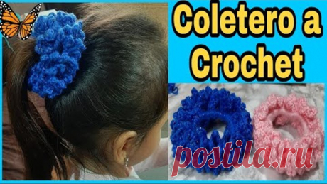 Colitas o Donas para el cabello a crochet (sujetador de pelo,scrunchies,liga) paso a paso, fáciles
