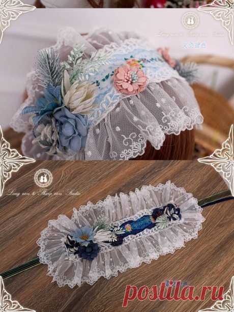 #lolitastyle #Lolitafashion country lolita floral headpiece, hairband