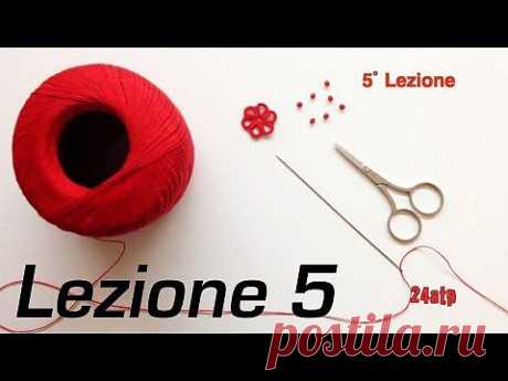 Chiacchierino Ad Ago - 5˚ Lezione Realizzazione Anello Fai Da Te Bijoux DIY - Tutorial Tatting - YouTube