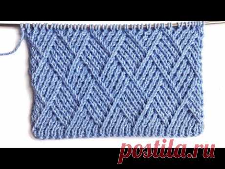 Оригинальный плотный узор Ромбы спицами для вязания свитеров, кардиганов, шапок