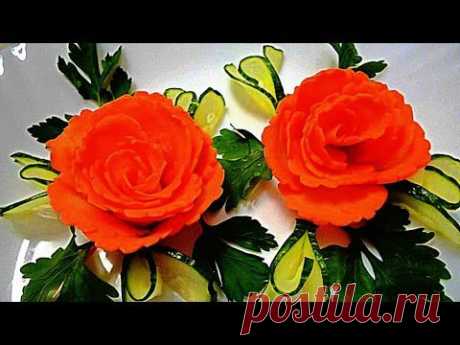 Цветы из моркови! Flowers of carrot! Украшения из овощей! Decoration of vegetables - YouTube