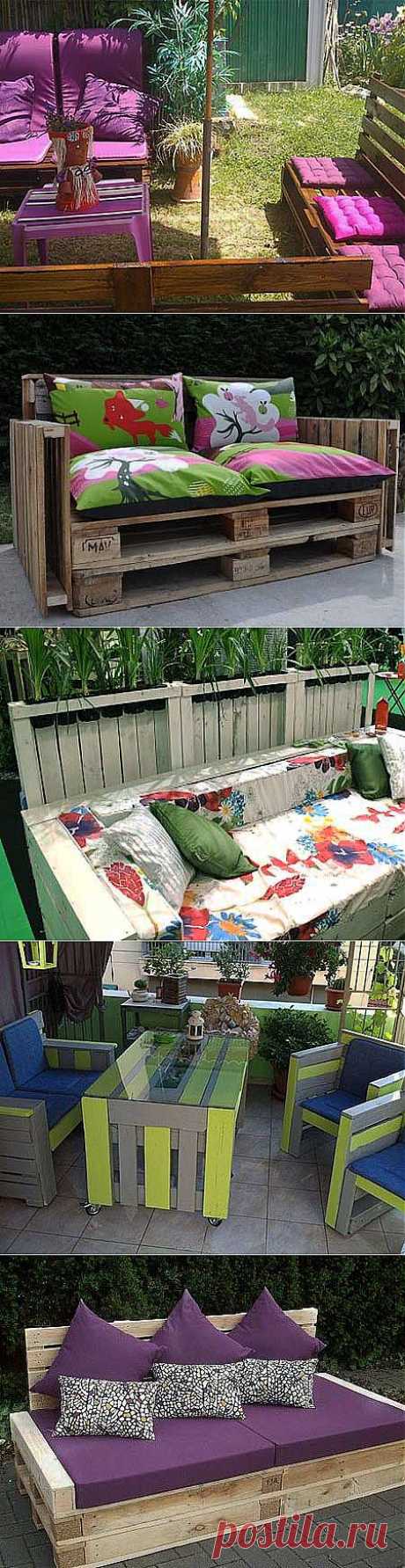 Мебель для дачи из деревянных поддонов