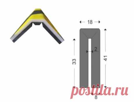 Сигнальный самоклеющийся защитный профиль П-мат. (толщина 8 мм) Тип W (Россия) / Предупреждающие защитные мягкие демпферы. / Каталог