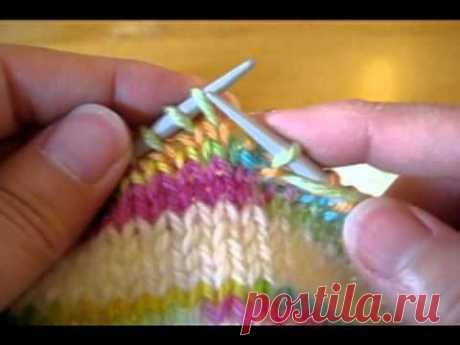 German Short Rows Part I - Purl to knit - YouTube